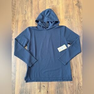 Legend Brand Men’s Waffle Knit Thermal Hooded Long Sleeve Navy Blue Size Large